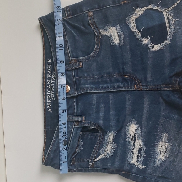 American Eagle high rise shortie jean shorts size 0 - Picture 6 of 14